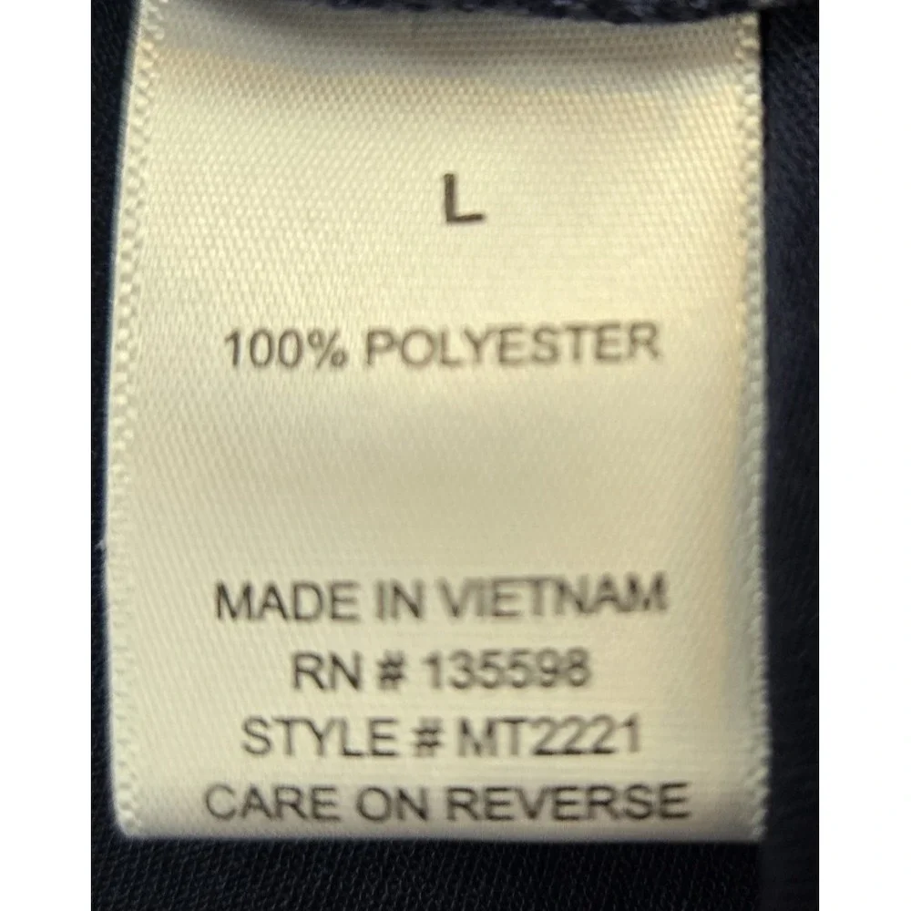 Fair Haven Women's Short Sleeve Shirt Navy with Feminine Lace Trim Demure Large - Picture 8 of 9